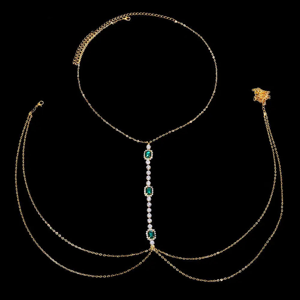 Crystal Tassel Body Chain — Statement Festival & Beach Jewellery