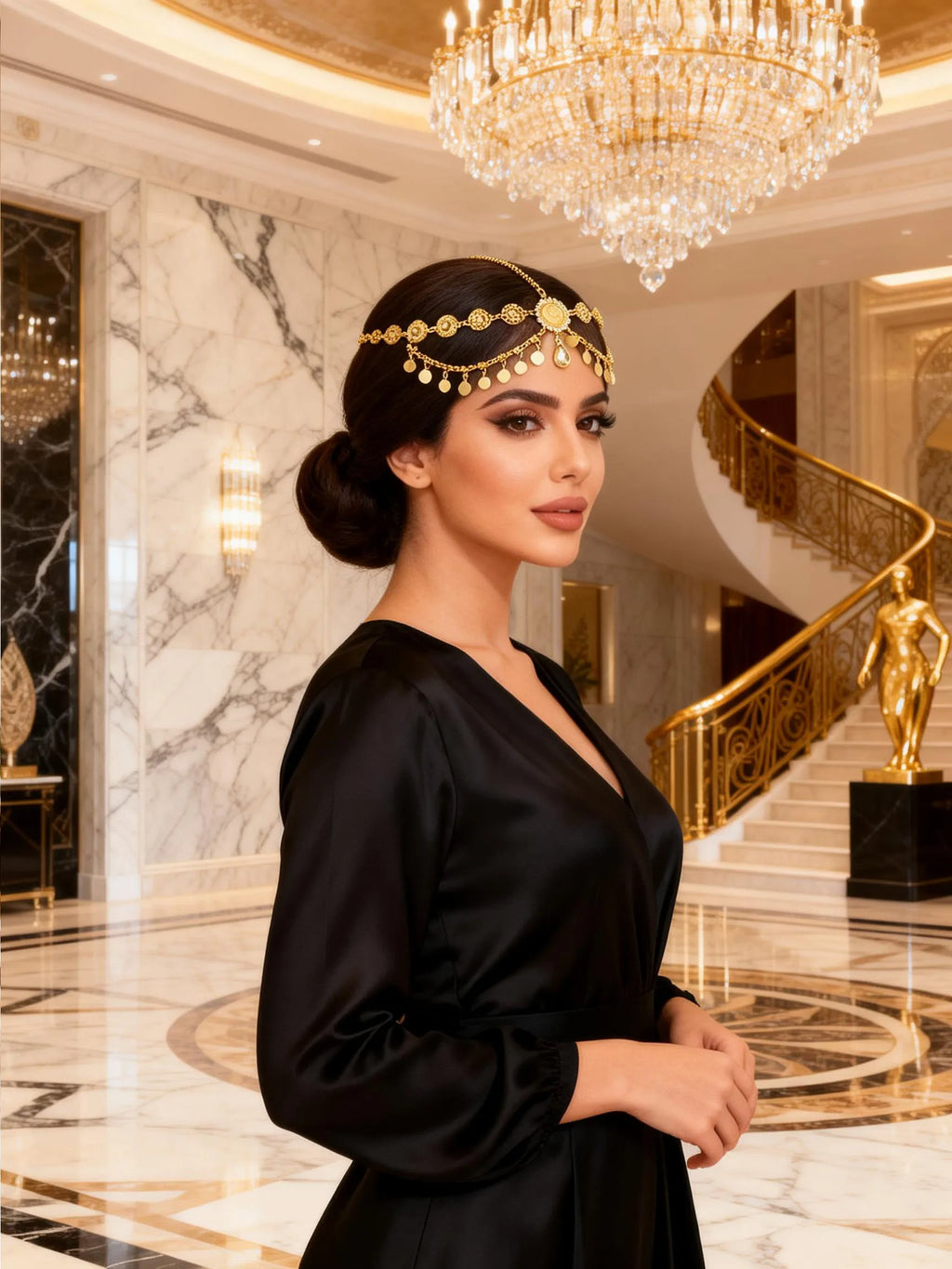 Rhinestone Forehead Chain — Boho Bridal & Festival Headpiece