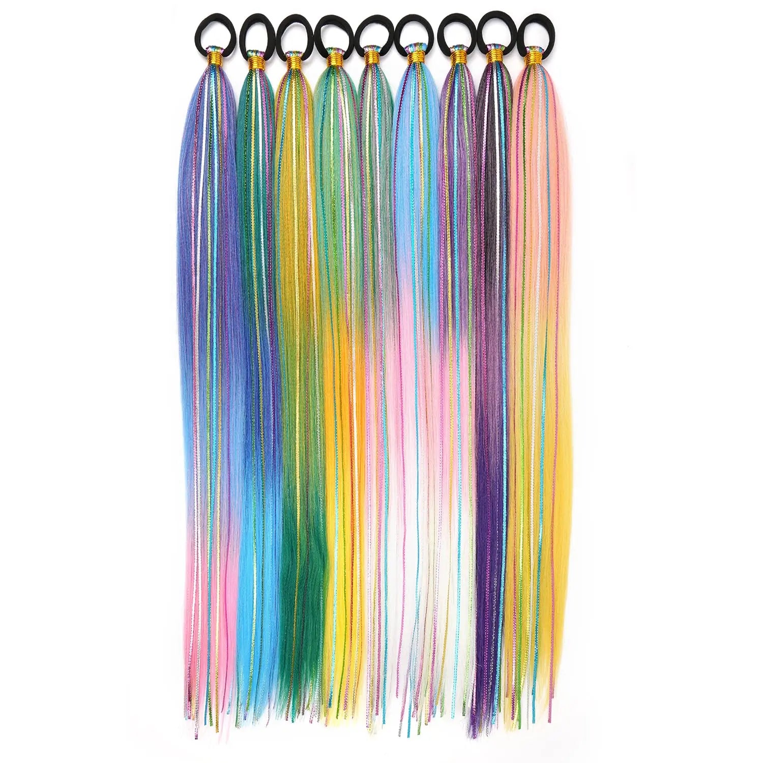 Purple Gradient Braided Ponytail Extension — 26 Inch Wrap Around