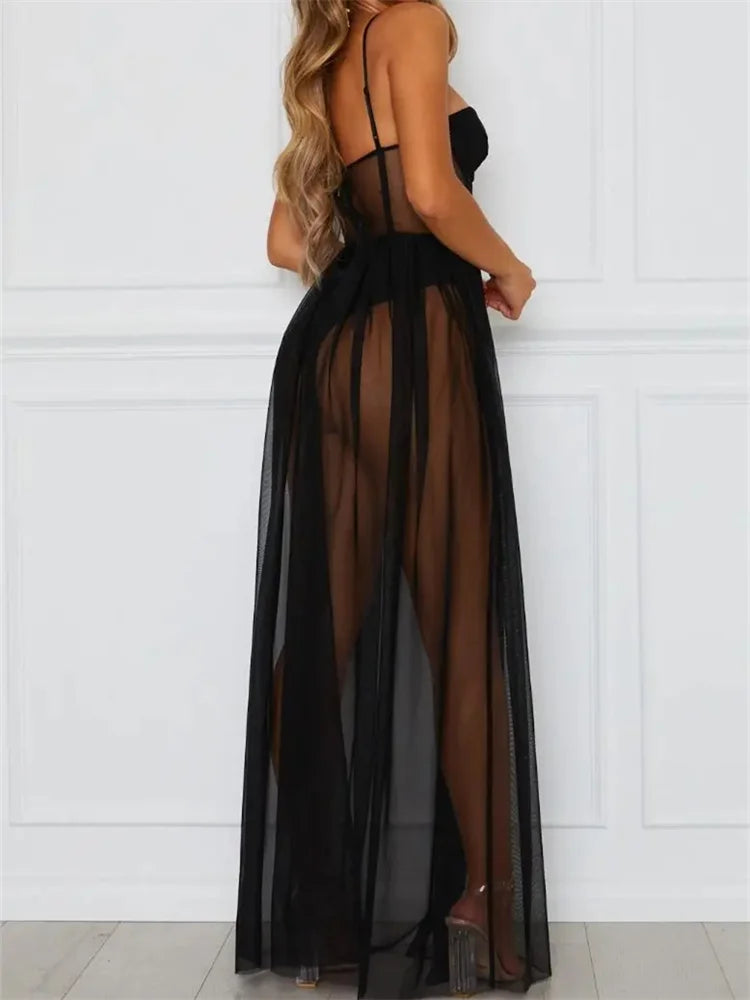Sheer Mesh Mini Dress — Beach Club & Festival Cover-Up