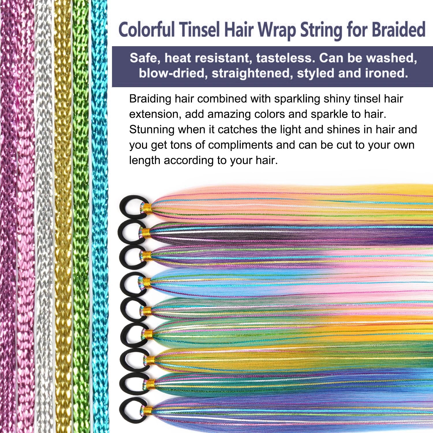 Purple Gradient Braided Ponytail Extension — 26 Inch Wrap Around