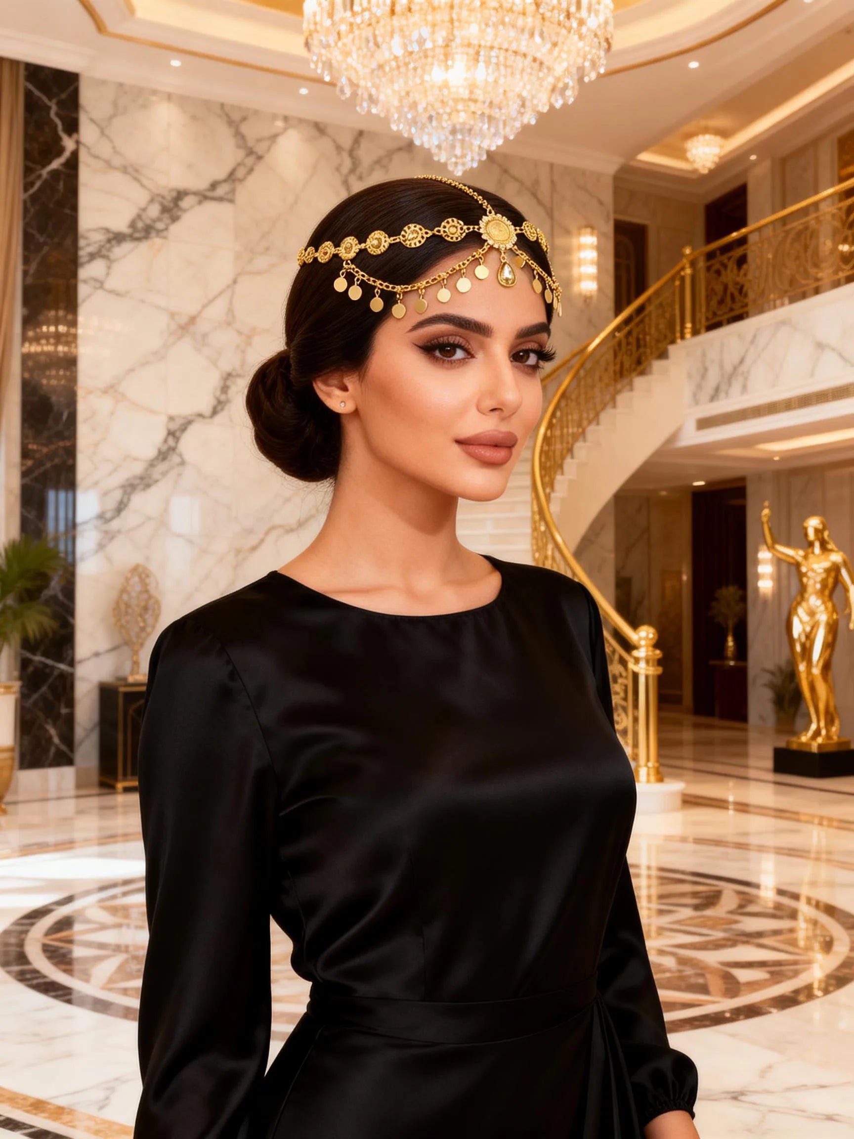 Rhinestone Forehead Chain — Boho Bridal & Festival Headpiece