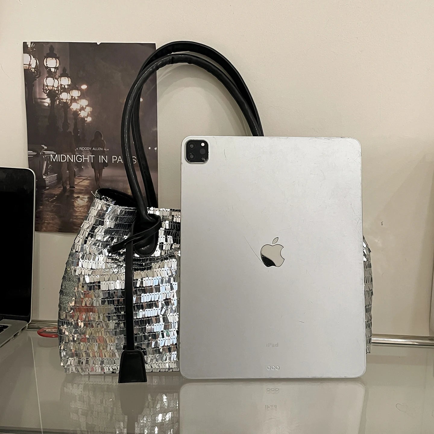 Silver Sequin Shoulder Bag — Sparkly Evening & Party Handbag