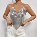 Gold Metal Sequin Chain Tank Top — Backless Glitter Club & Beach