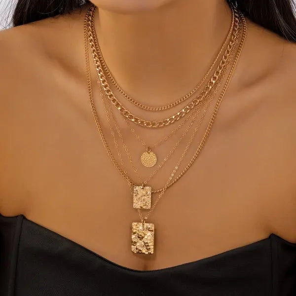 Star & Moon Sequin Tassel Choker — Boho Layered Festival Necklace