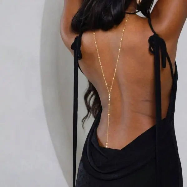 Rhinestone Body Chain — Layered Crystal Back & Waist Chain