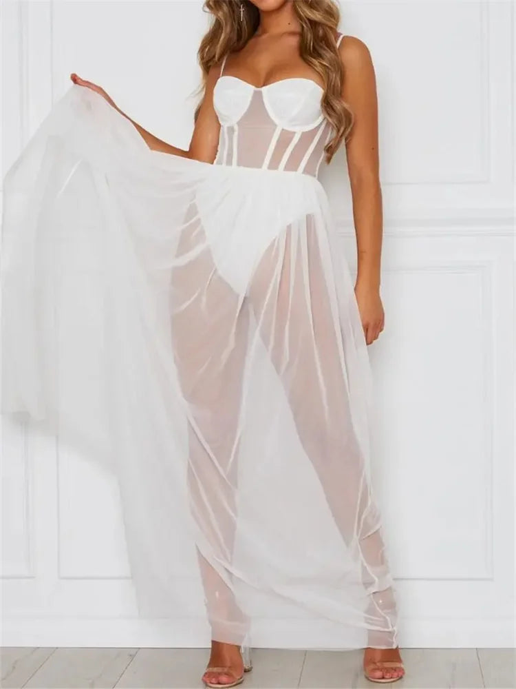 Sheer Mesh Mini Dress — Beach Club & Festival Cover-Up