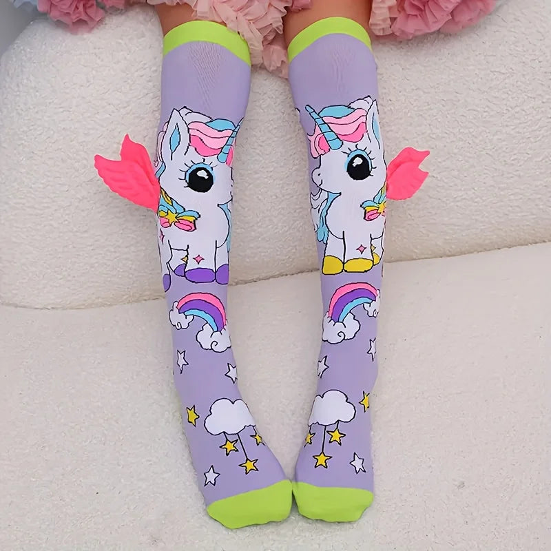 Unicorn Wings Over-Knee Socks — Girls Party & Dress Up