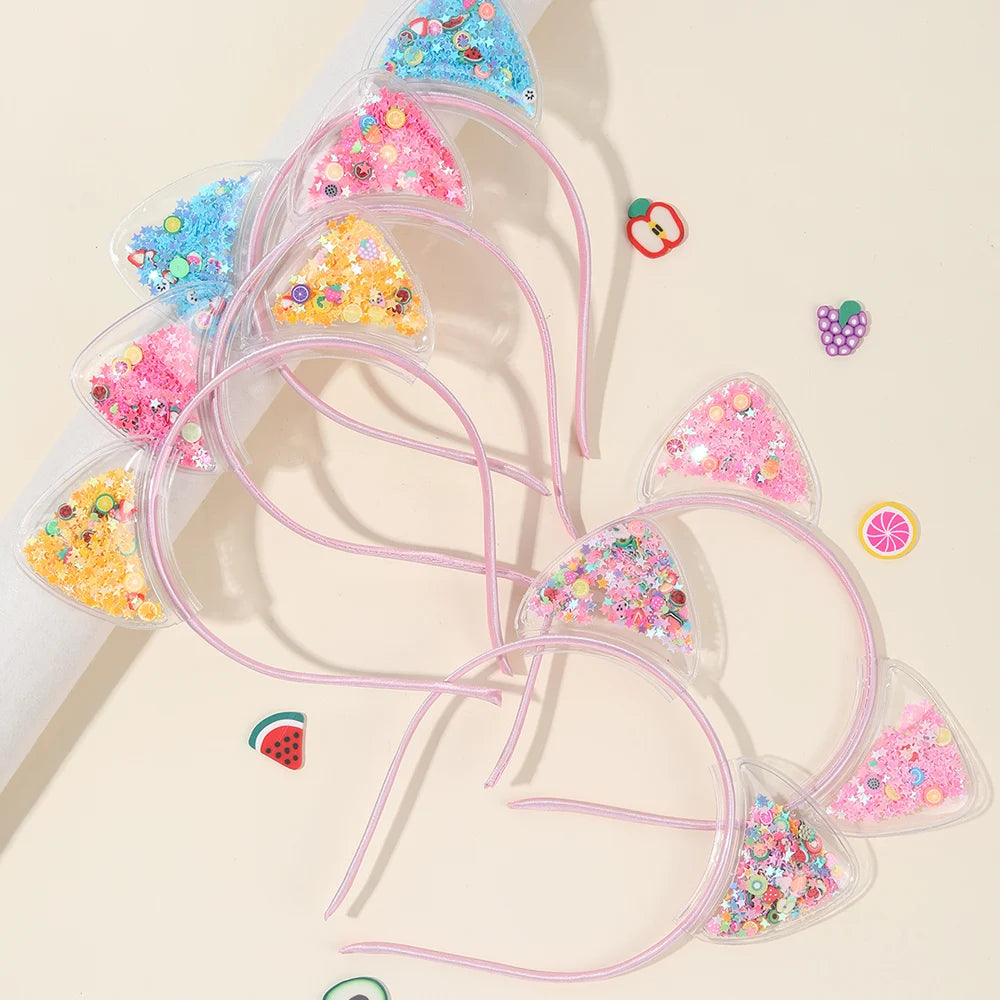 Cat Ear Sequin Headbands — 5 Pack Kids Party & Dress Up