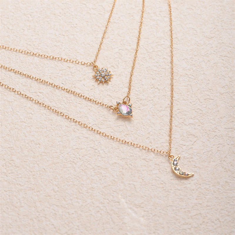 Star & Moon Sequin Tassel Choker — Boho Festival Layered Necklace