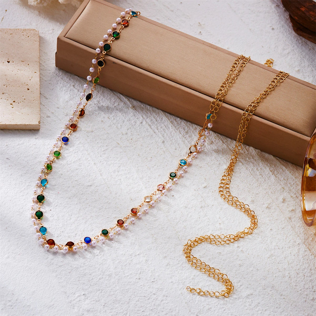Pearl Waist Chain — Double Layer Diamanté Belly Chain