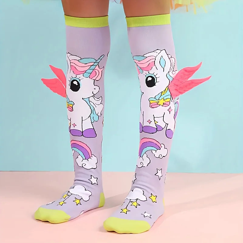 Unicorn Wings Over-Knee Socks — Girls Party & Dress Up