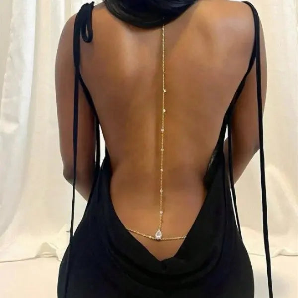 Rhinestone Body Chain — Layered Crystal Back & Waist Chain