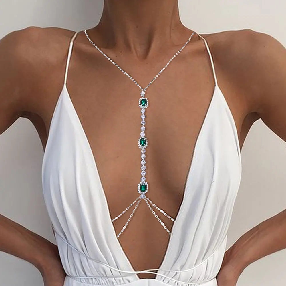 Crystal Tassel Body Chain — Statement Festival & Beach Jewellery