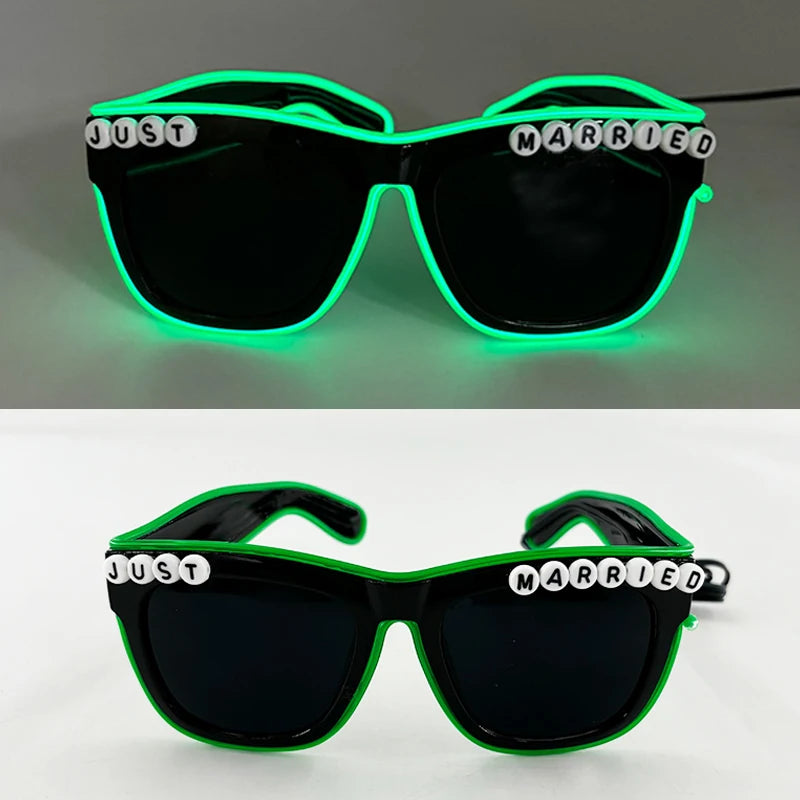 LED Heart Sunglasses — Light Up Bride & Hen Party Glasses
