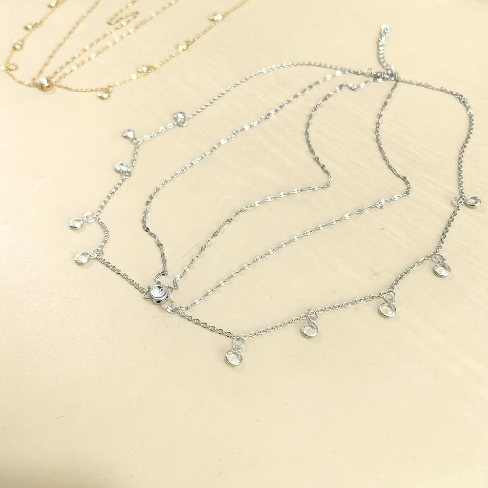 Multi-Layer Diamond Forehead Chain — Wedding & Party Princess Headpiece