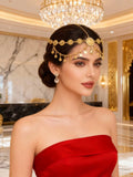 Rhinestone Forehead Chain — Boho Bridal & Festival Headpiece