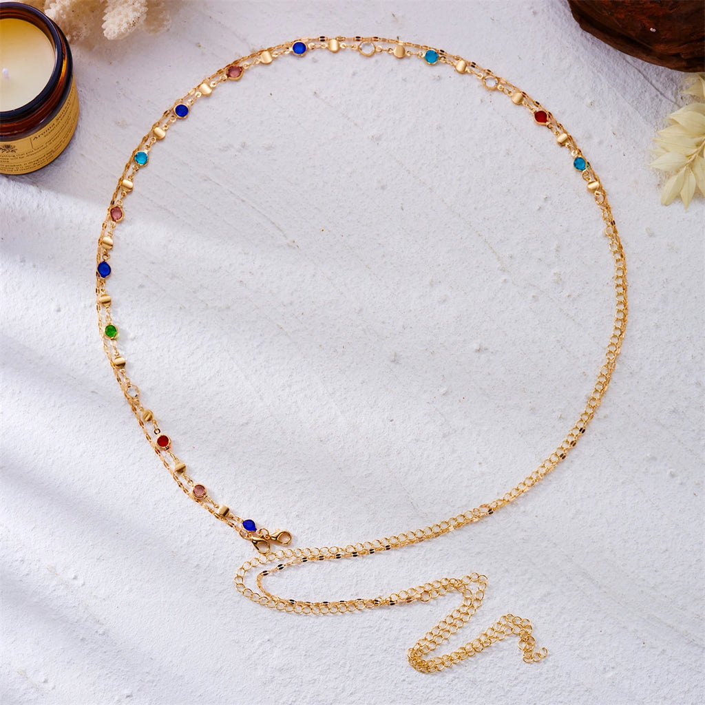 Pearl Waist Chain — Double Layer Diamanté Belly Chain