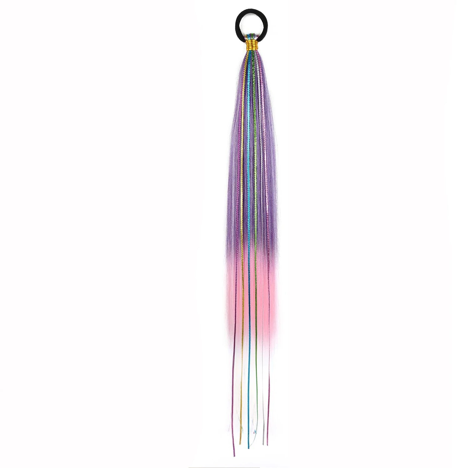 Purple Gradient Braided Ponytail Extension — 26 Inch Wrap Around