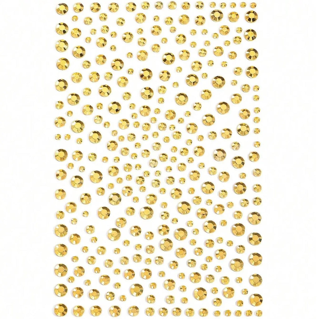 Gold Face Gems Rhinestone Stickers — Festival Glitter Rave Makeup