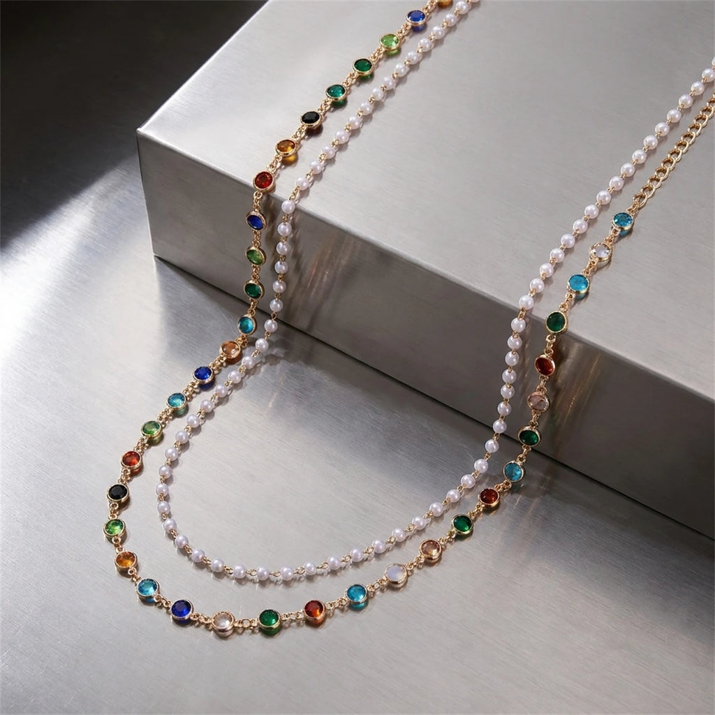 Pearl Waist Chain — Double Layer Diamanté Belly Chain