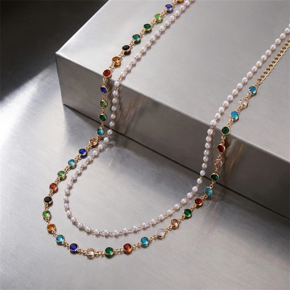 Pearl Waist Chain — Double Layer Diamanté Belly Chain