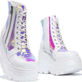 Sequin Platform Ankle Boots — Sparkly High Heel Festival Boots
