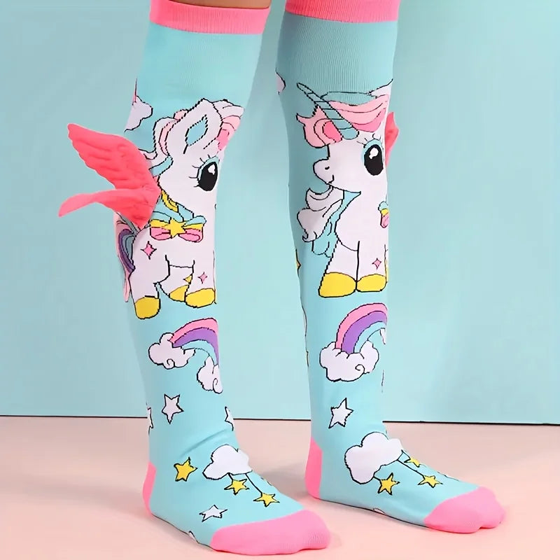 Unicorn Wing 3D Knee Socks — Kids Party & Dress Up Sock