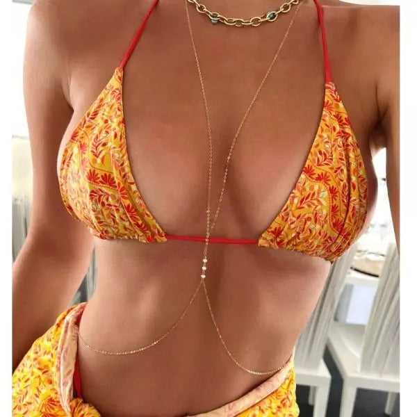 Rhinestone Body Chain — Layered Crystal Back & Waist Chain