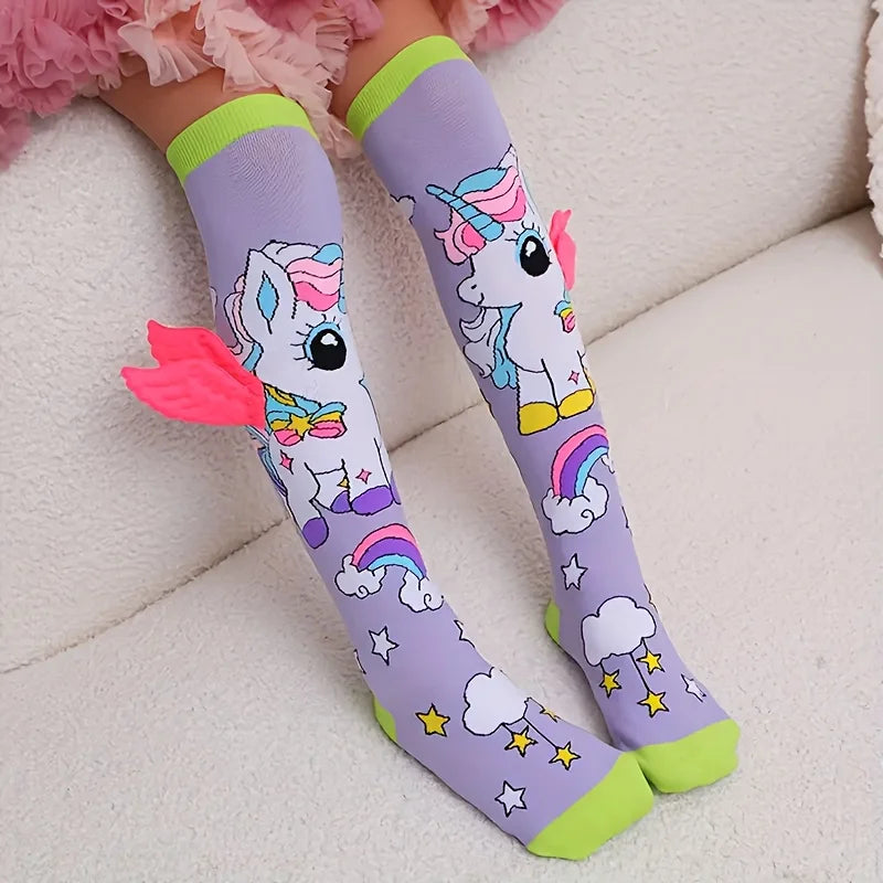 Unicorn Wings Over-Knee Socks — Girls Party & Dress Up