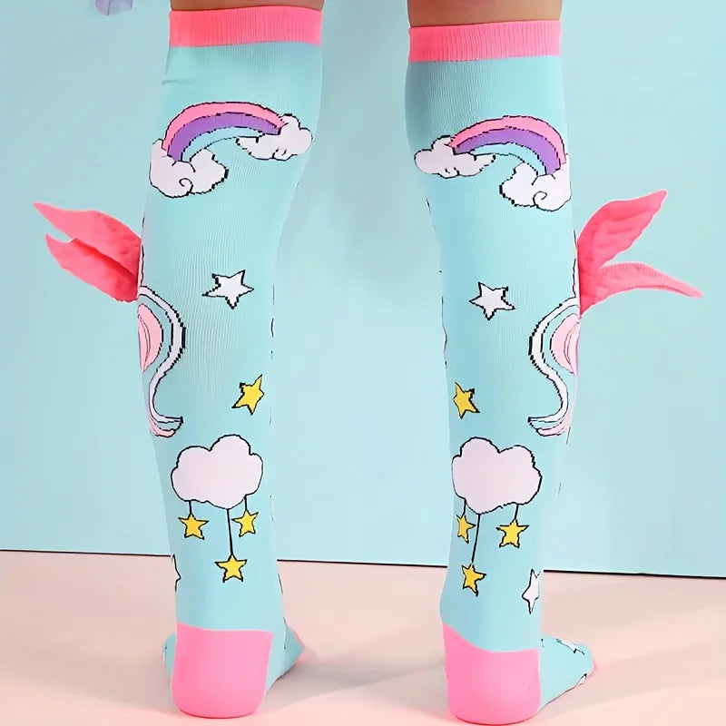 Unicorn Wing 3D Knee Socks — Kids Party & Dress Up Sock
