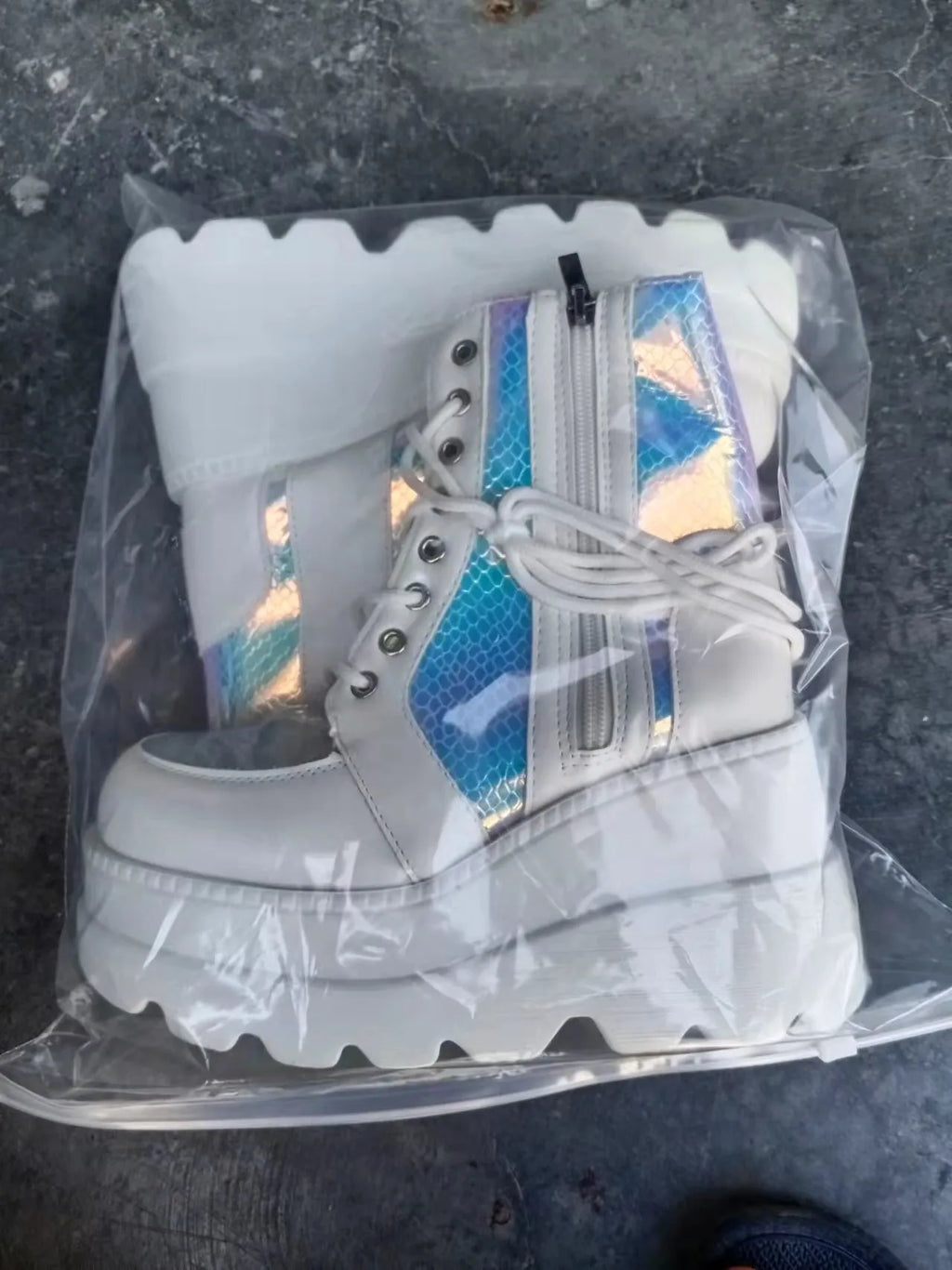 Sequin Platform Ankle Boots — Sparkly High Heel Festival Boots