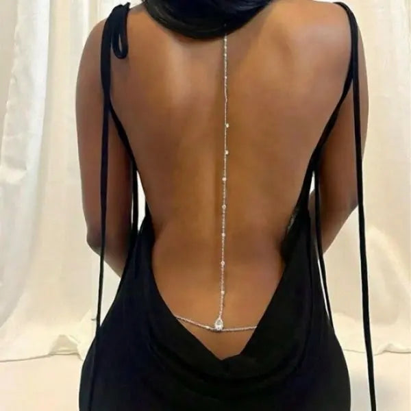 Rhinestone Body Chain — Layered Crystal Back & Waist Chain