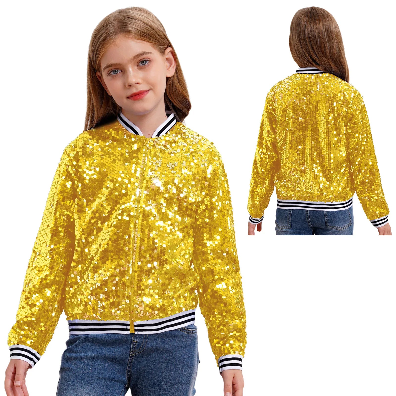 Sequin Bomber Jacket — Kids Hip Hop Dance & Festival Outerwear