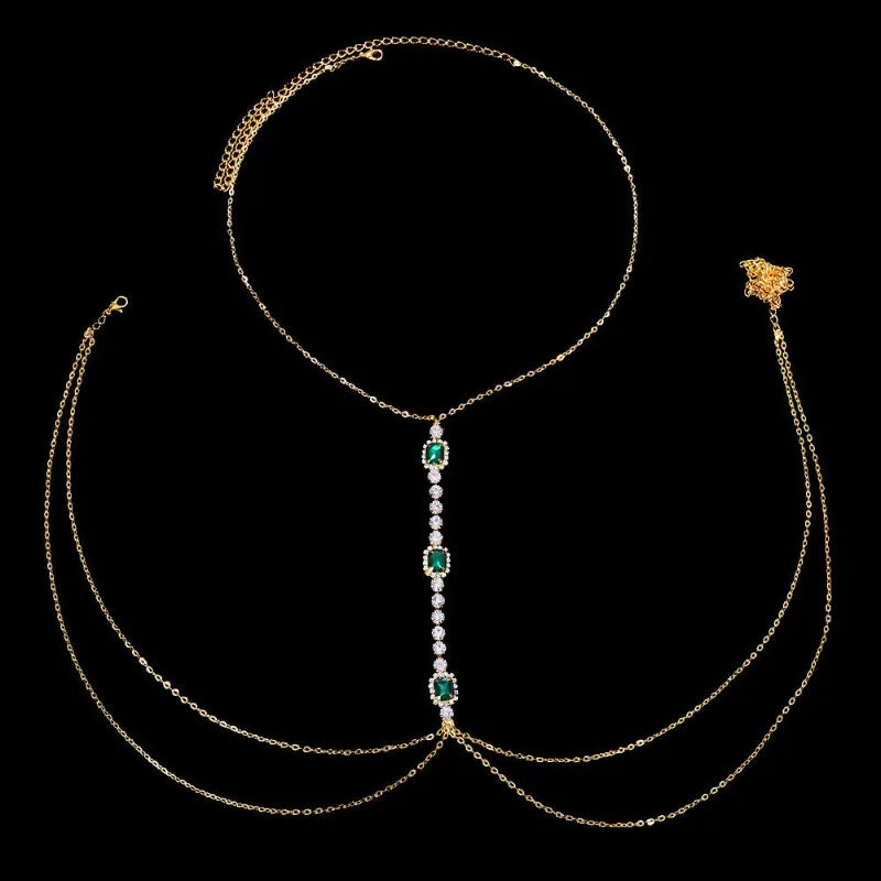 Crystal Tassel Body Chain — Statement Festival & Beach Jewellery