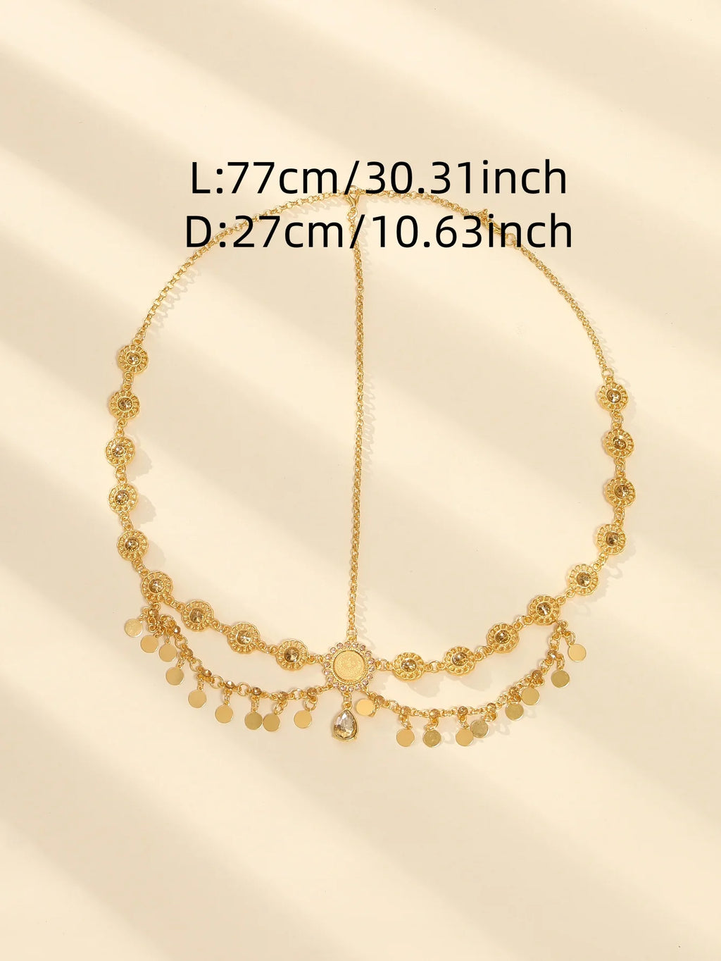 Rhinestone Forehead Chain — Boho Bridal & Festival Headpiece