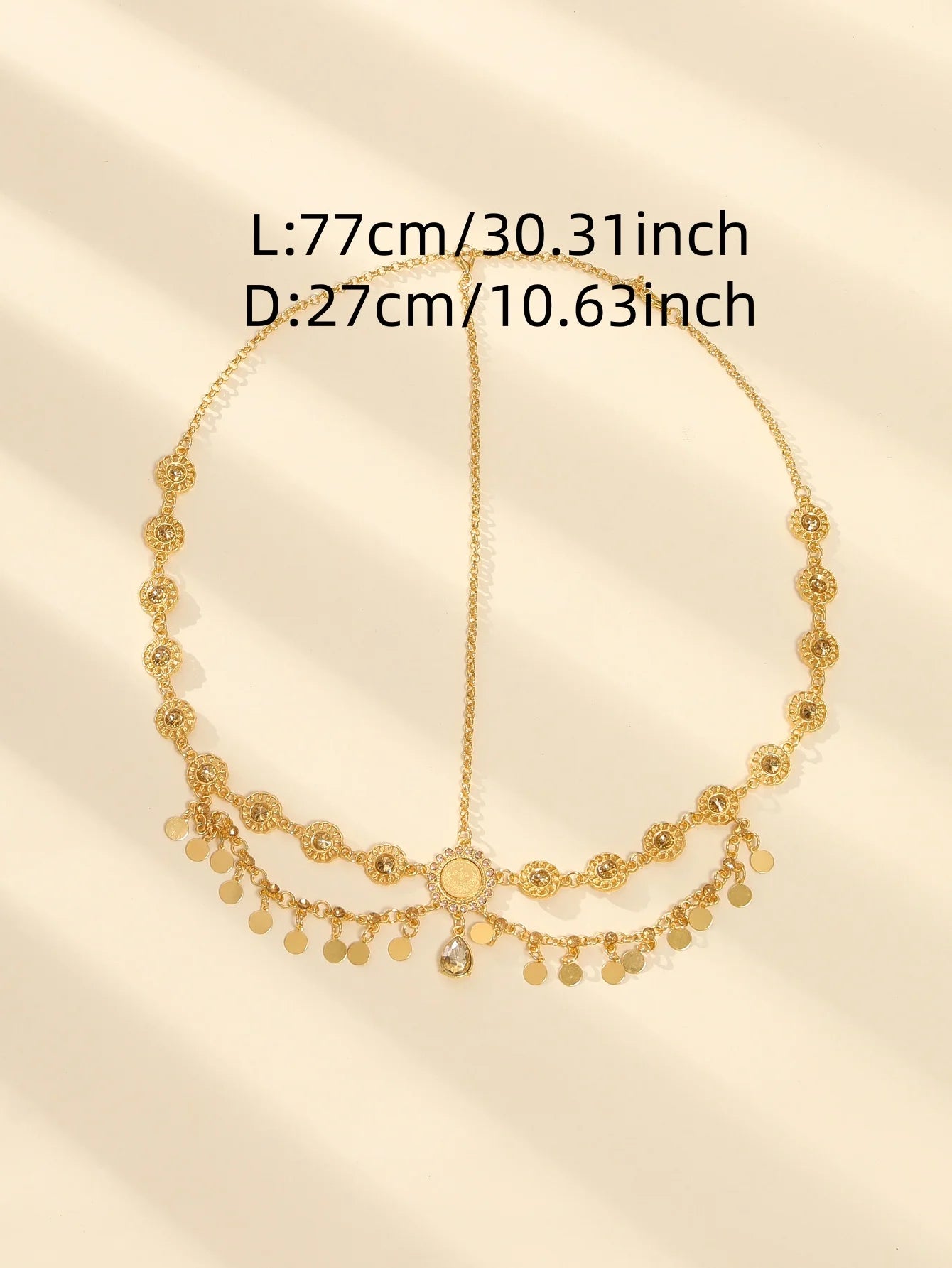 Rhinestone Forehead Chain — Boho Bridal & Festival Headpiece