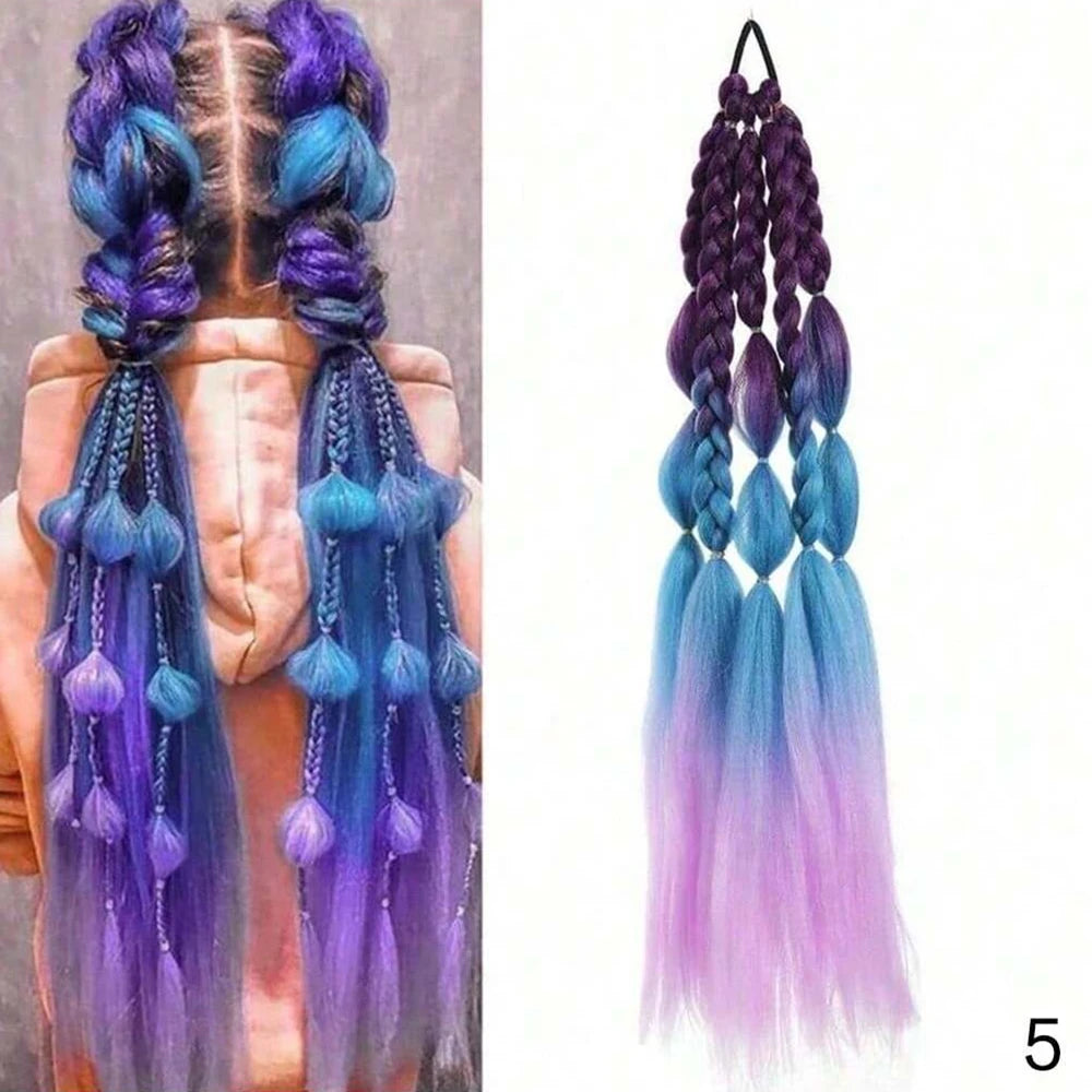 Pink Lantern Bubble Braid Ponytail — Halloween & Festival Hair